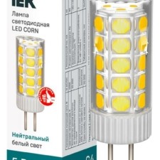Лампа СДЛ Corn 5Вт капсульная 4000К нейтр. бел. G4 12В керамика IEK LLE-Corn-5-012-40-G4