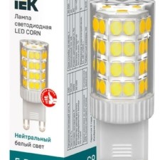 Лампа СДЛ Corn 5Вт капсульная 4000К нейтр. бел. G9 230В керамика IEK LLE-Corn-5-230-40-G9