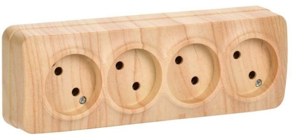 Розетка 4-м ОП GLORY РС24-2-ХС 10А сосна IEK ERH40-K34-10