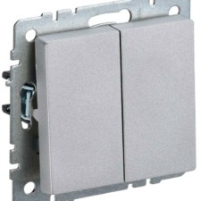 Выключатель 2-кл. СП BRITE ВС10-2-0-БрА 10А алюм. IEK BR-V20-0-10-K47