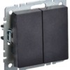 Выключатель 2-кл. СП BRITE ВС10-2-0-БрЧ 10А черн. IEK BR-V20-0-10-K02