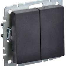 Выключатель 2-кл. СП BRITE ВС10-2-0-БрЧ 10А черн. IEK BR-V20-0-10-K02