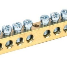 Шина PEN “земля-ноль” 8х12мм 14/1 (14групп/крепеж по центру) IEK YNN20-14-100