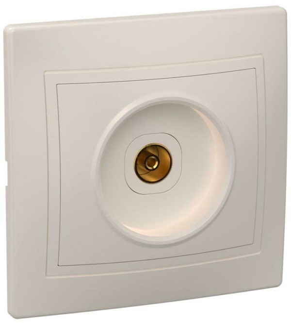 Розетка телевизионная ТВ 1-м СП Кварта РТВ10-ККм IP20 крем. IEK EAK10-K33-DM