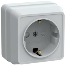 Розетка 1-м ОП Октава РСш20-3-ОБ 16А IP20 с/з защ. шторки бел. IEK ERO14-K01-16-DC
