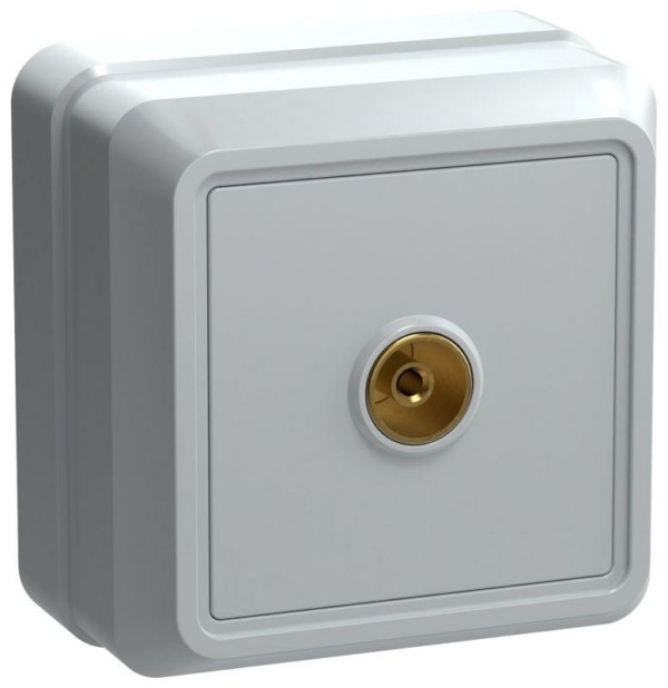 Розетка телевизионная ТВ 1-м ОП Октава РТВ20-ОБ IP20 бел. IEK EAO10-K01-DC