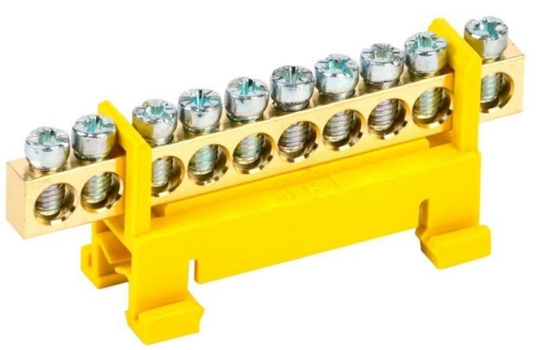 Шина PE “земля” на DIN-изол. “Стойка” ШНИ 6х9-10-С-Ж IEK YNN10-69-10P-K05