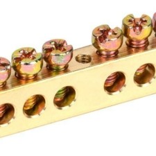 Шина PEN “земля-ноль” 8х12мм 8/1 (8групп/крепеж по центру) IEK YNN20-08-100