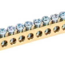 Шина PEN “земля-ноль” 6х9мм 16/2 (16групп/крепеж по краям) IEK YNN11-16-100