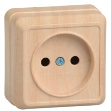 Розетка 1-м ОП Октава 10А IP20 сосна IEK ERO10-K03-10-DC