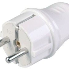 Вилка прямая ВПп10-01-Ст разборная с заземл. контактом 16А бел. IEK EVP10-16-01-K01