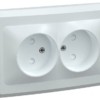 Розетка 2-м СП Вега РС-2-ВБ контакта без защ. штор 10А бел. IEK ERV20-K01-10-DM