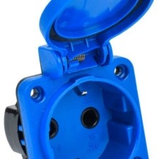 Розетка панельная MAGNUM 2P+PE 16А IP54 РП-3 с защ. крышкой с/з син. IEK PSN71-016-3-2-54-K07