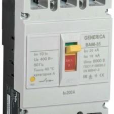 Выключатель автоматический 3п 200А 25кА ВА66-35 IEK Generica IEK SAV30-3-0200-G