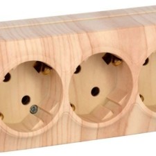 Розетка 3-м ОП GLORY РС23-3-ХС 16А с/з сосна IEK ERH31-K34-16