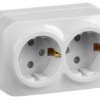 Розетка 2-м ОП GLORY РСш22-3-ХБ 16А с/з защ. шторки бел. IEK ERH24-K01-16