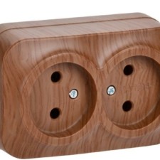 Розетка 2-м ОП GLORY РС22-2-ХД 10А дуб IEK ERH20-K24-10