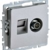 Розетка комбинированная 2-м Brite РТВ/РК-БрА RJ45 кат.5E + ТВ алюм. IEK BR-AK20-1-K47
