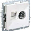Розетка комбинированная 2-м Brite РТВ/РК-БрБ RJ45 кат.5E + ТВ бел. IEK BR-AK20-1-K01