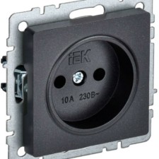 Розетка BRITE РС10-1-0-БрЧ 10А черн. IEK BR-R10-10-K02