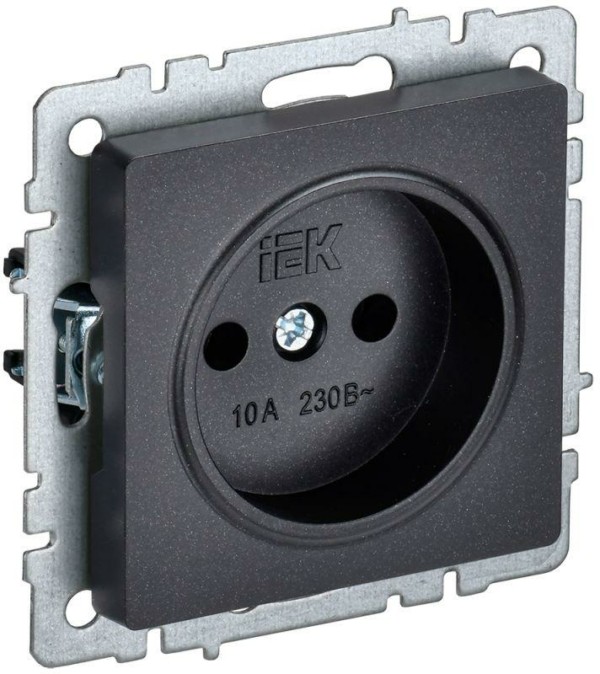 Розетка BRITE РС10-1-0-БрЧ 10А черн. IEK BR-R10-10-K02
