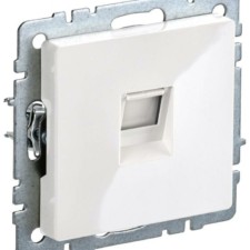 Розетка ПК СП RJ45 кат.5E BRITE РК10-БрБ бел. IEK BR-K10-1-K01