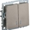 Выключатель 2-кл. СП BRITE ВС10-2-1-БрШ 10А с инд. шампань IEK BR-V20-1-10-K37