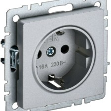 Розетка BRITE РС11-1-0-БрА 16А с/з алюм. IEK BR-R11-16-K47