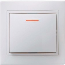 Выключатель 1кл. СП Кварта 10А IP20 ВС10-1-1-КБ с индикацией бел. IEK EVK11-K01-10-DM