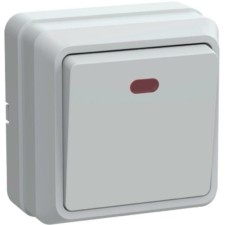 Выключатель 1кл. ОП Октава 10А IP20 ВС20-1-1-ОБ с индикацией бел. IEK EVO11-K01-10-DC