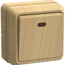 Выключатель 1кл. ОП Октава 10А IP20 ВС20-1-1-ОС с индикацией сосна IEK EVO11-K03-10-DC