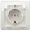 Розетка 1-м СП Кварта РСбш10-3-ККБ-44 16А IP44 с/з защ. шторки с крышкой керамика бел. IEK ERK70-K01-10-DM-44