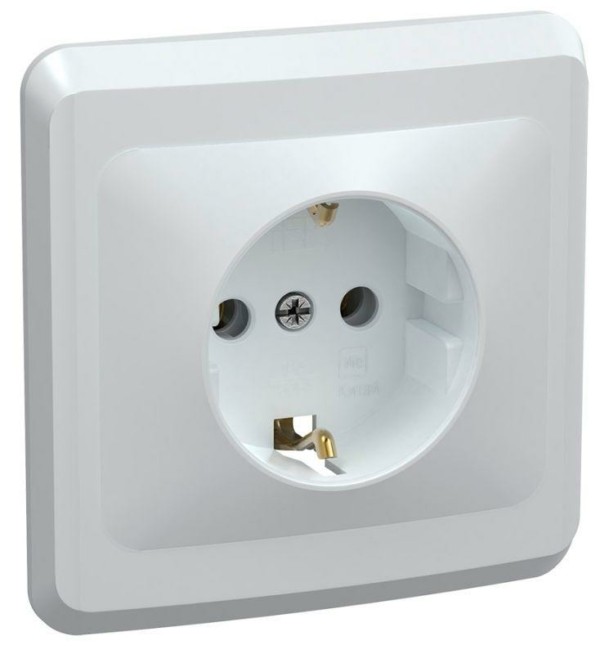 Розетка 1-м СП Вега РС10-3-ВБ с/з контактом без защ. штор 16А бел. IEK ERV11-K01-16-DM