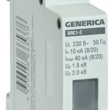 Ограничитель перенапряжения ОПС1-C 1Р 10/40кА 230В IEK Generica IEK MOP20-1-C-G