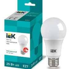 Лампа СДЛ 25Вт A80 шар 4000К нейтр. бел. E27 230В IEK LLE-A80-25-230-40-E27