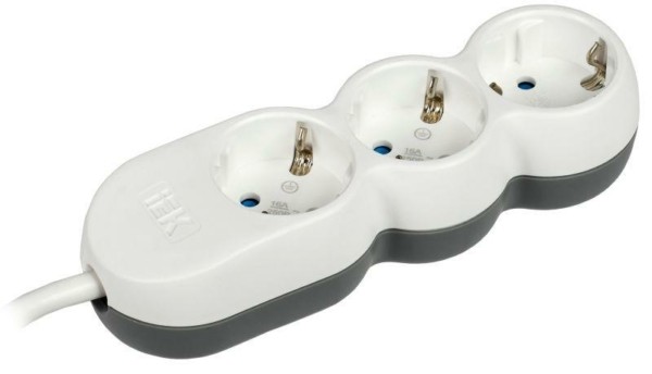 Удлинитель сетевой 3х1.5м с/з 16А IP20 Uno У03 2P+PE 250В 3х1.5 IEK WYP53-16-03-D15-Z