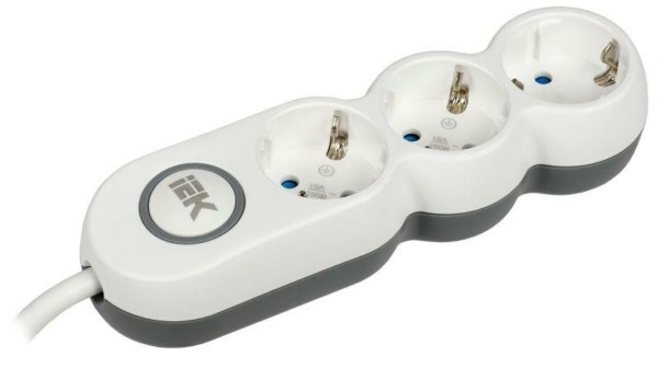 Удлинитель сетевой 3х1.5м с/з 16А IP20 Uno У03В 2P+PE 250В 3х1.5 IEK WYP53-16-03-D15-ZK