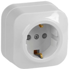 Розетка 1-м ОП GLORY РСш20-3-ХБ 16А с/з защ. шторки бел. IEK ERH14-K01-16