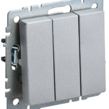 Выключатель 3-кл. СП BRITE ВС10-3-0-БрА 10А алюм. IEK BR-V30-0-10-K47