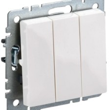 Выключатель 3-кл. СП BRITE ВС10-3-0-БрБ 10А бел. IEK BR-V30-0-10-K01