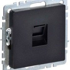 Розетка ПК СП RJ45 кат.5E BRITE РК10-БрЧ черн. IEK BR-K10-1-K02