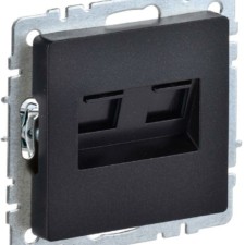 Розетка ПК двойная СП RJ45 кат.5E BRITE РК10-2-БрЧ черн. IEK BR-K20-1-K02