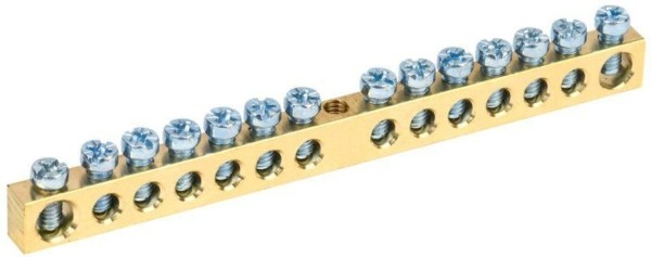 Шина PEN “земля-ноль” 6х9мм 14/1 (14групп/крепеж по центру) IEK YNN10-14-100