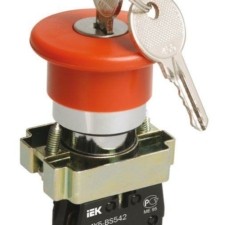 Кнопка LAY5-BS142 “Грибок” d22мм 1р 240В с ключом красн. IEK BBG50-LAY5-K04