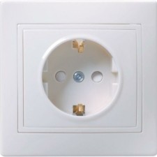 Розетка 1-м СП Кварта РСш10-3-КБ 16А IP20 с/з защ. шторки бел. IEK ERK11-K01-16-DM