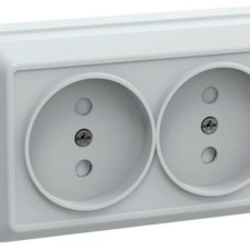 Розетка 2-м ОП Октава РСш22-2-ОБ 10А IP20 защ. шторки бел. IEK ERO23-K01-10-DC