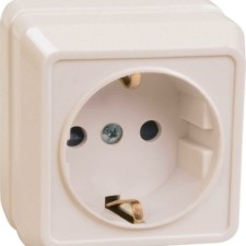Розетка 1-м ОП Октава РС20-3-ОКм 16А IP20 с/з крем. IEK ERO11-K33-16-DC