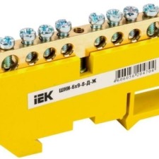 Шина PE “земля” на DIN-изол. ШНИ-6х9-8-Д-Ж IEK YNN10-69-8D-K05