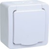 Розетка 1-м ОП Гермес Plus РСб20-3-ГПБб 16А IP54 с/з с крышкой бел. IEK ERMP-K01-16-54-EC