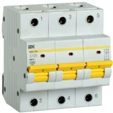 Выключатель автоматический модульный 3п C 125А 15кА ВА47-150 IEK MVA50-3-125-C